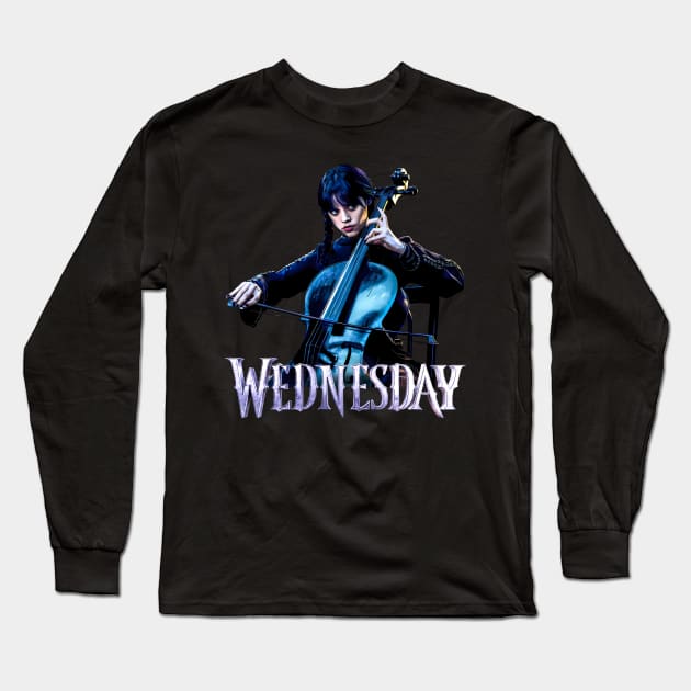 Wednesday - cello Long Sleeve T-Shirt by Catfactory